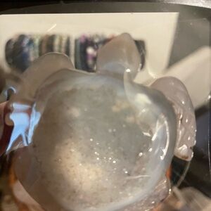 Polished Agate Turtle Figurine - Soft Gray & Cream